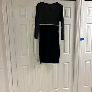 NWOT Elegant Boden grey and Black scoop neck Women's wool Dress